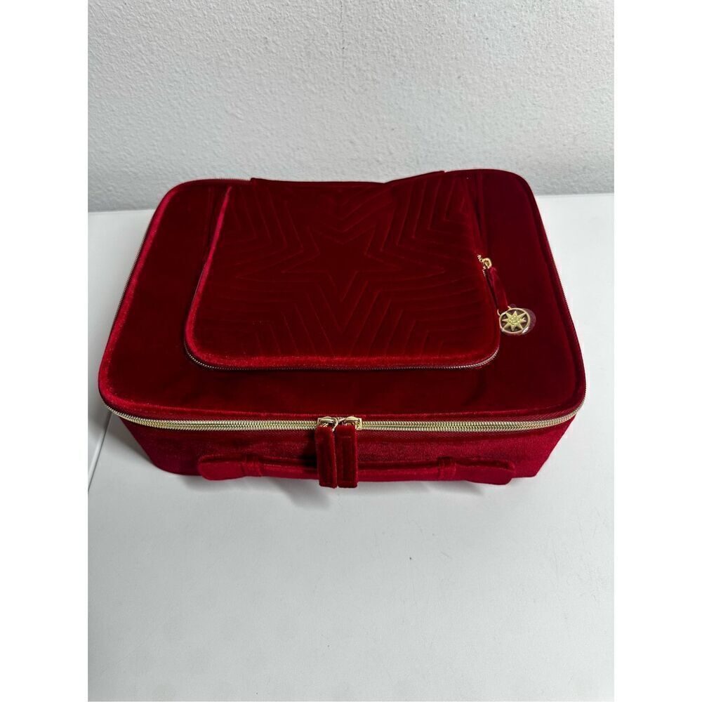 Estee Lauder Large Makeup Cosmetic Bag TRAIN CASE RED Velvet 2023 NEW